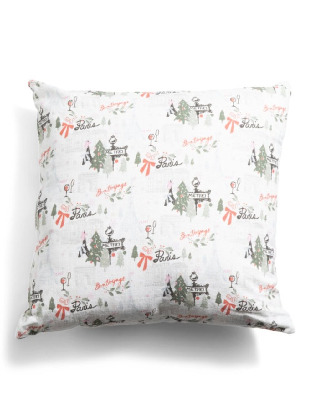 NWT Moss & Willo 20X20 Paris Holiday Pillow